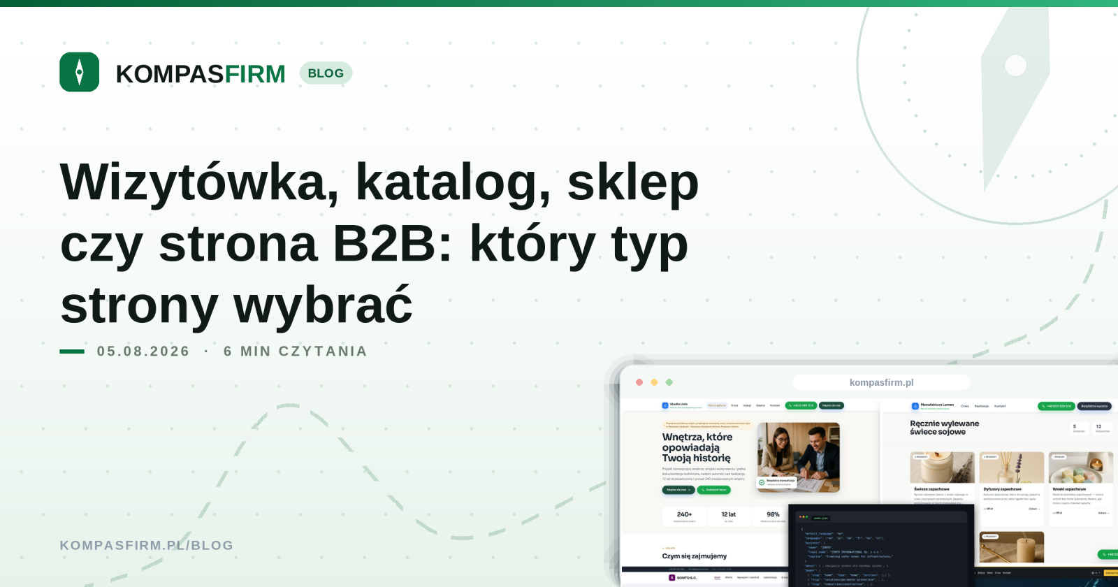 Wizytówka, katalog, sklep czy strona B2B: który typ strony wybrać