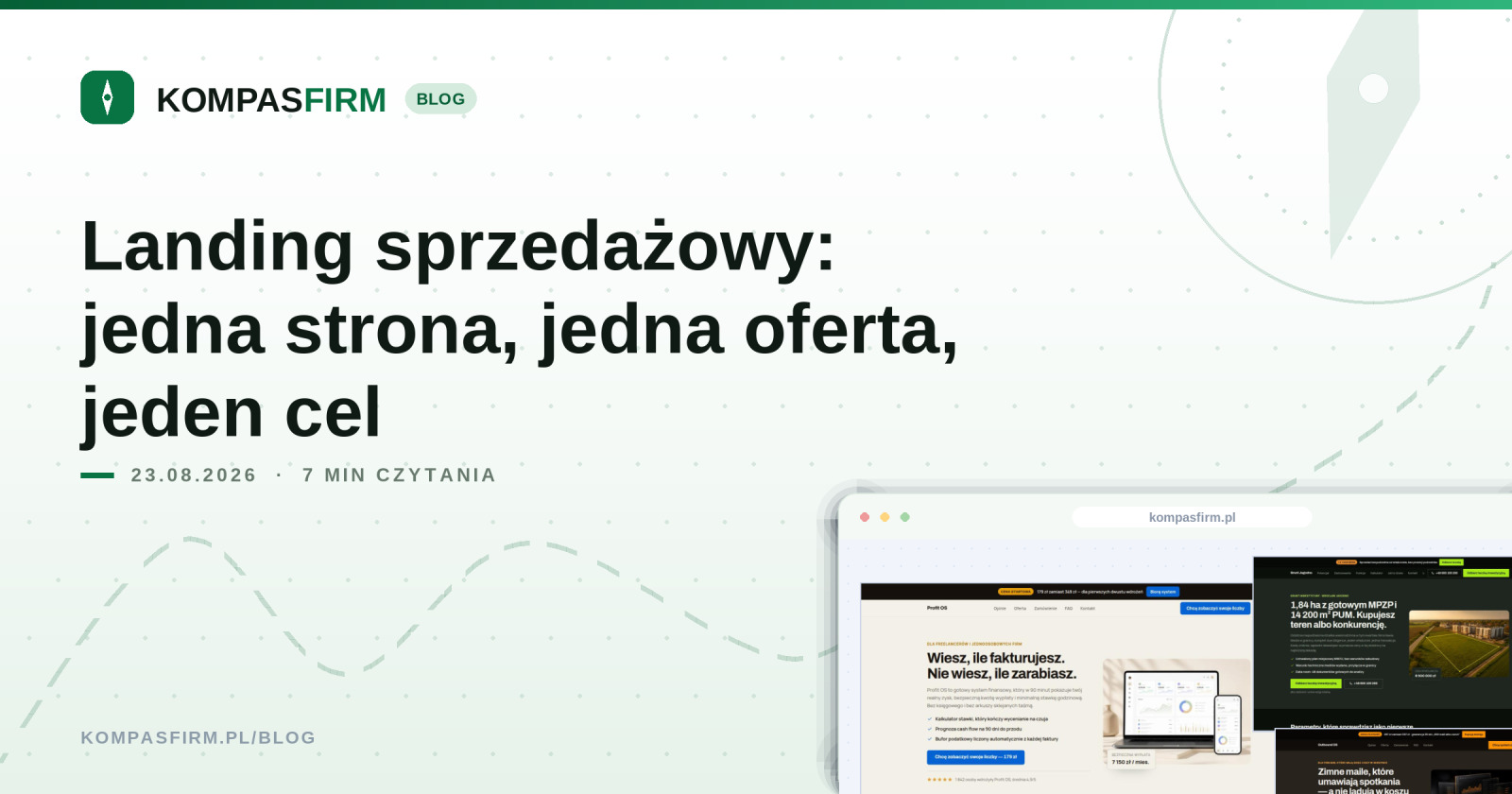 Landing sprzedażowy: jedna strona, jedna oferta, jeden cel