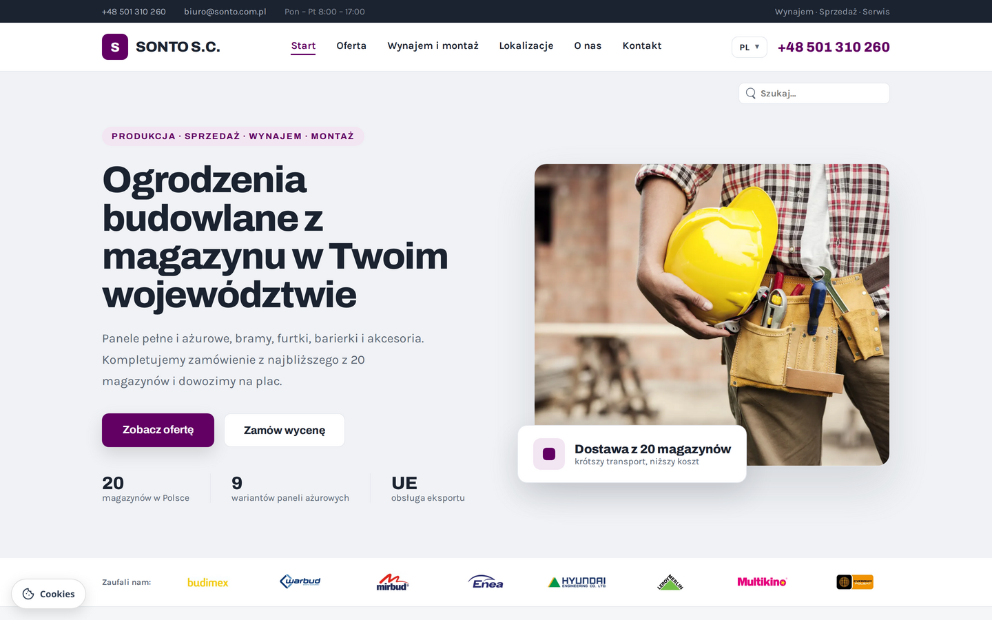 Polska wersja strony firmy SONTO
