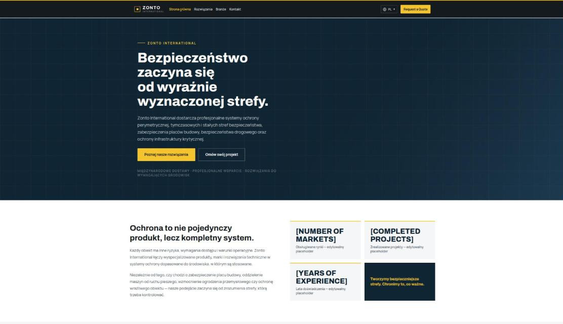 Witryna korporacyjna B2B utrzymywana z tego samego dokumentu co jej wersje językowe